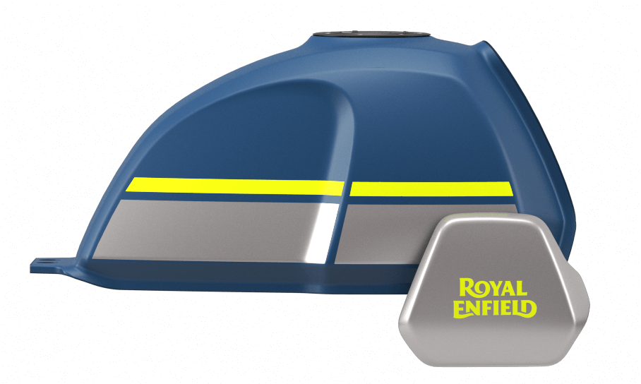 royal enfield scram 411 skyline blue colour tank